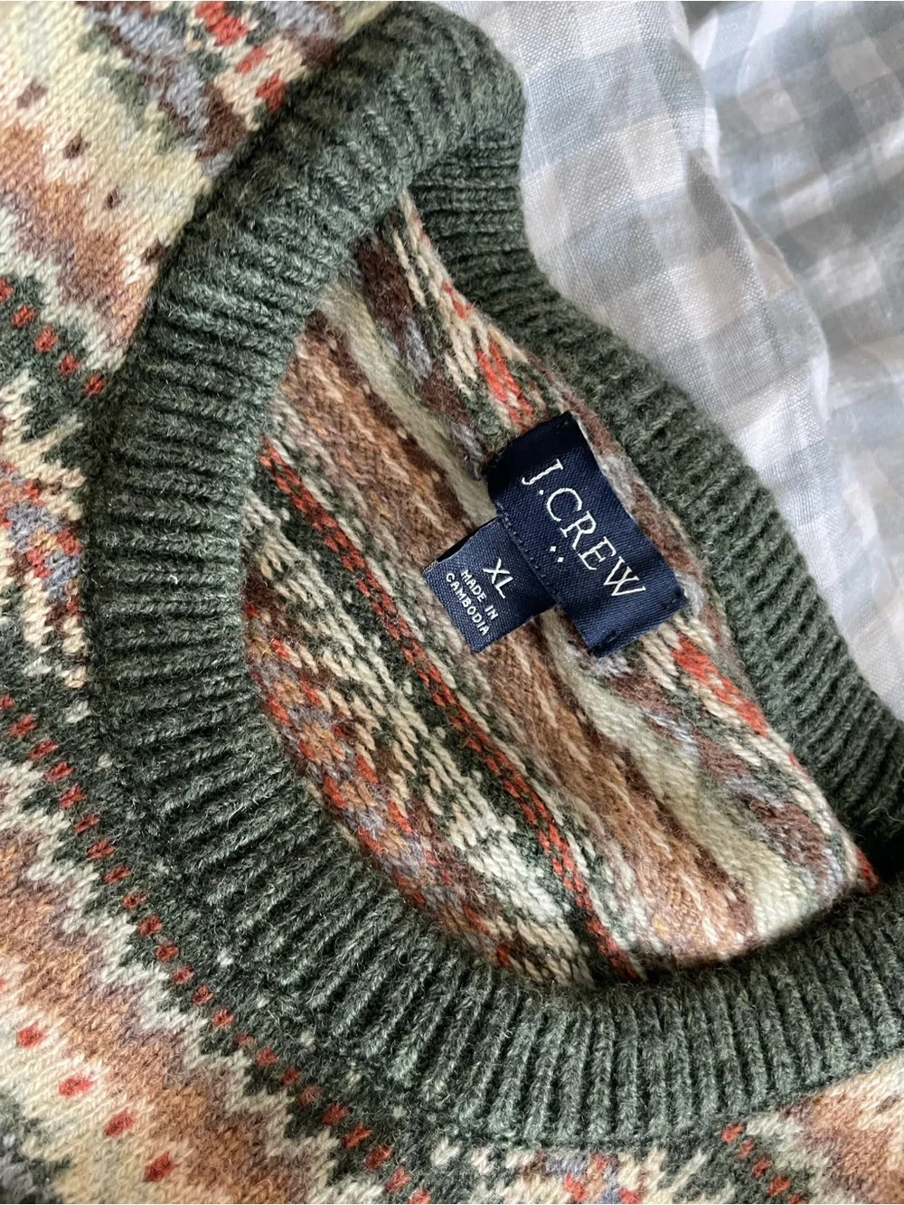 JCrew Lambswool blend Fair Isle crewneck Sweater